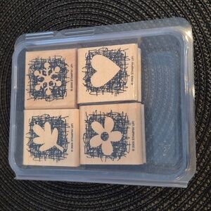STAMPIN' UP! Retired 2005 'Made From Scratch' Stamp Set, Set of 4 Stamps
